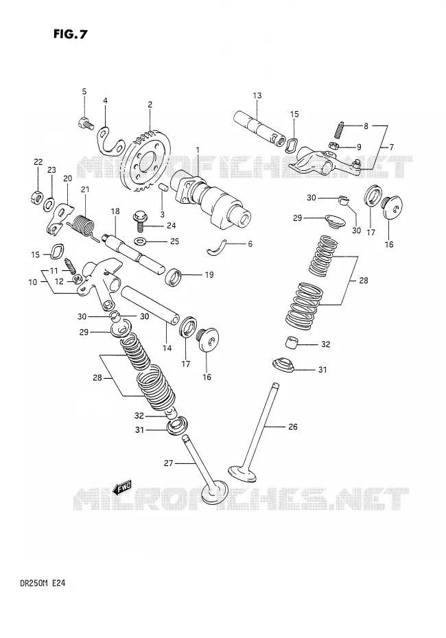 ARBRE A CAMES - SOUPAPES Suzuki MOTO 250 DR 1991  DR250M(E24)