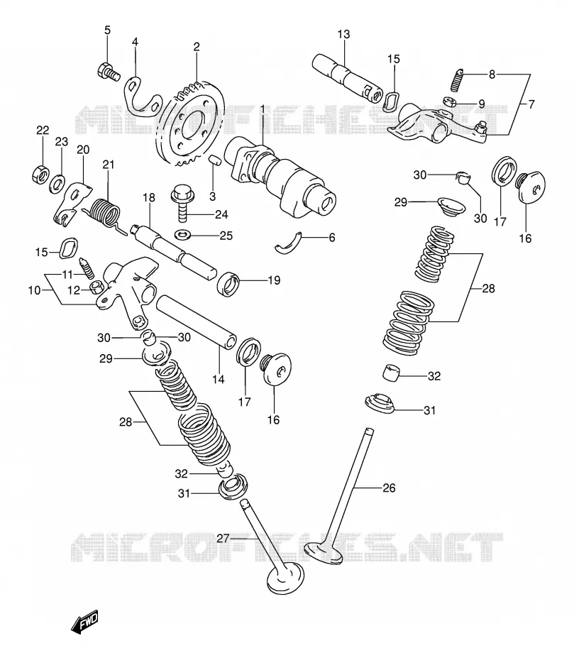 ARBRE A CAMES - SOUPAPES Suzuki MOTO 250 DR 1993  DR250SP(E24)