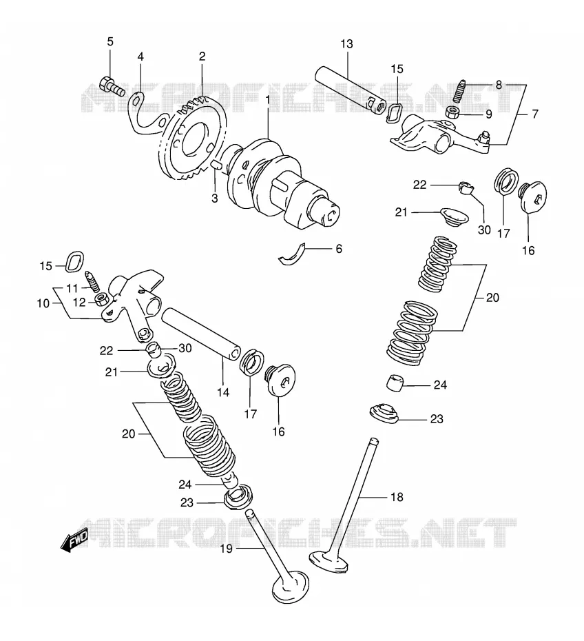 ARBRE A CAMES - SOUPAPES Suzuki MOTO 350 DR 1994  DR350SER(E2)