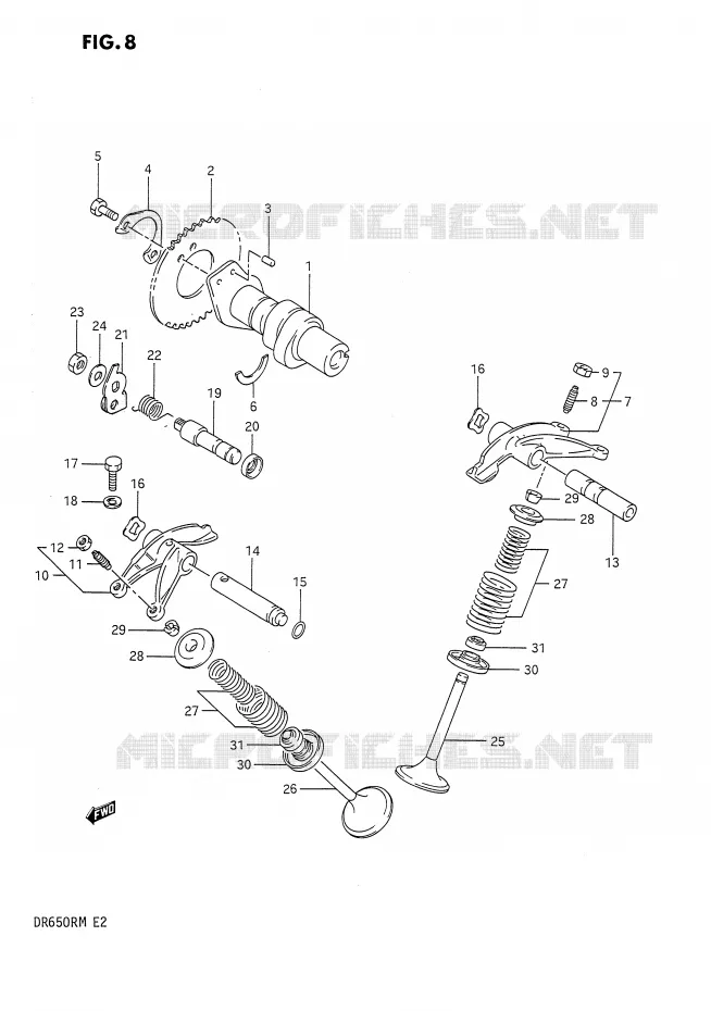 ARBRE A CAMES - SOUPAPES Suzuki MOTO 650 DR 1990  DR650RUL(E2)