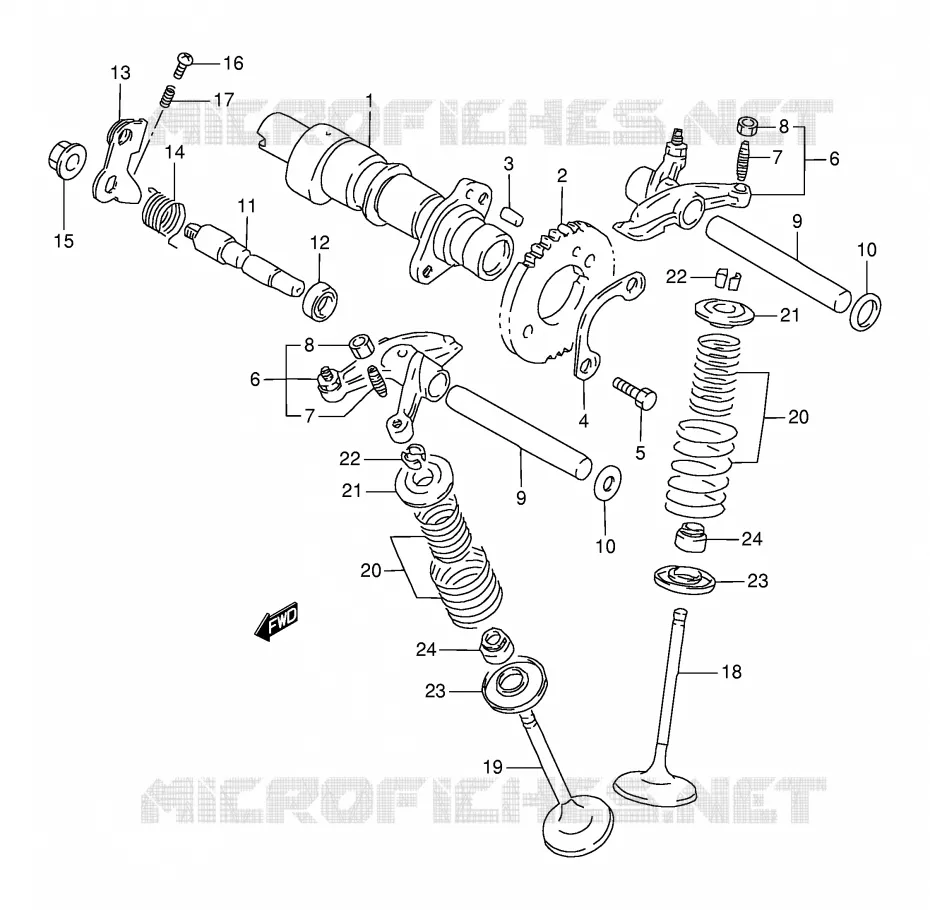 ARBRE A CAMES - SOUPAPES Suzuki MOTO 800 DR 1997  DR800SUV