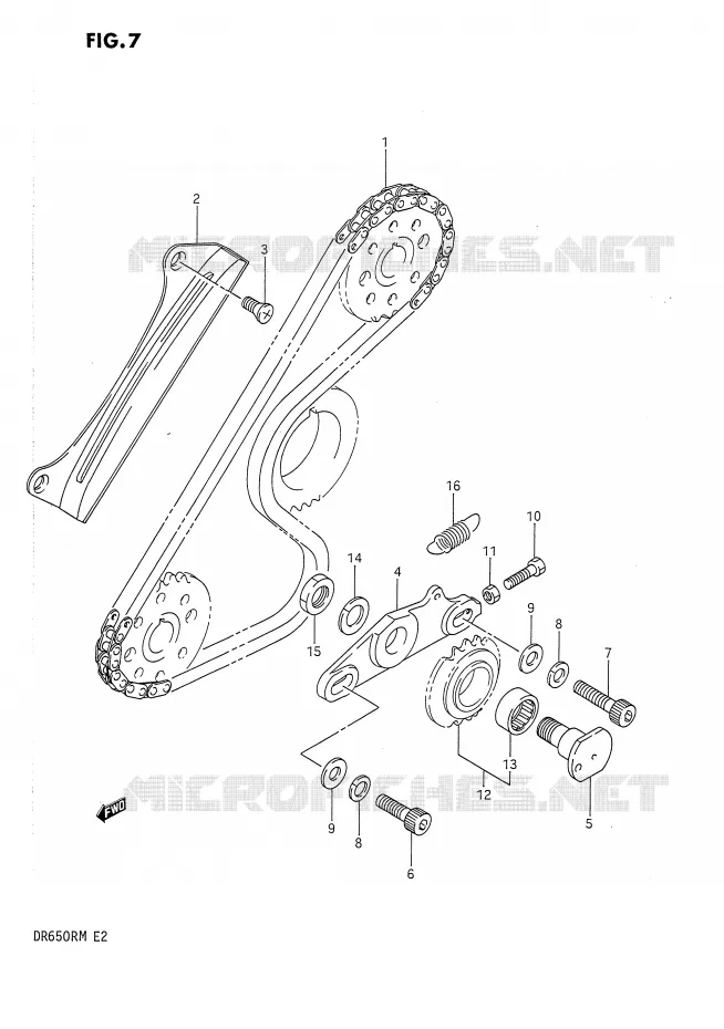 BALANCIER DE CHAINE Suzuki MOTO 650 DR 1990  DR650RUL(E2)