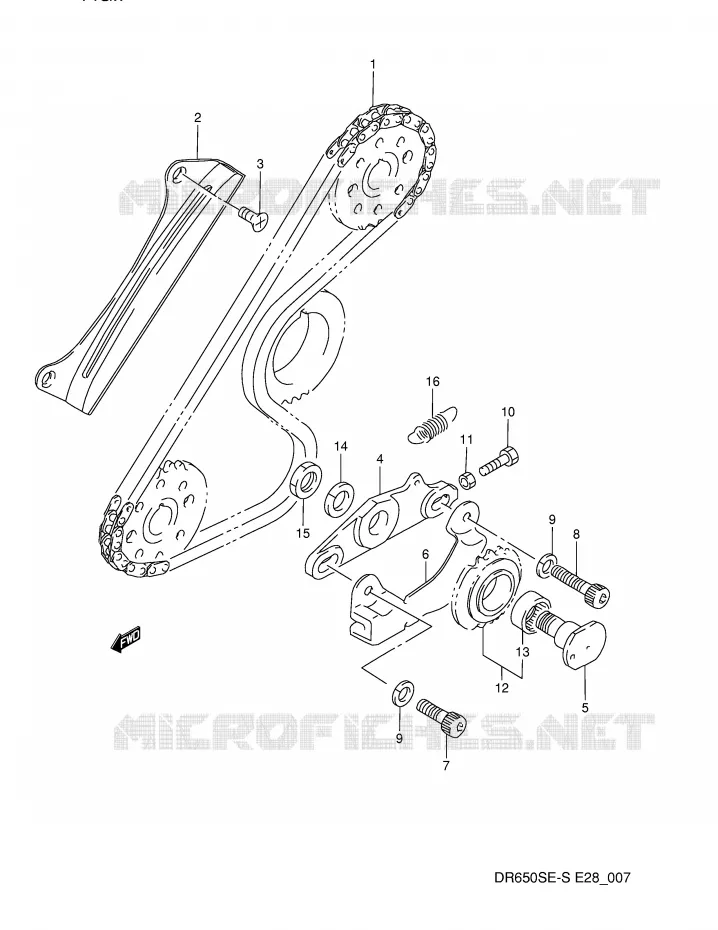 BALANCIER DE CHAINE Suzuki MOTO 650 DR 1992  DR650SN(E28)