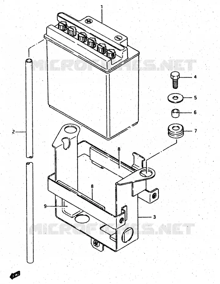 BATTERIE Suzuki MOTO 500 DR 1987  DR500RH(G/H/J)