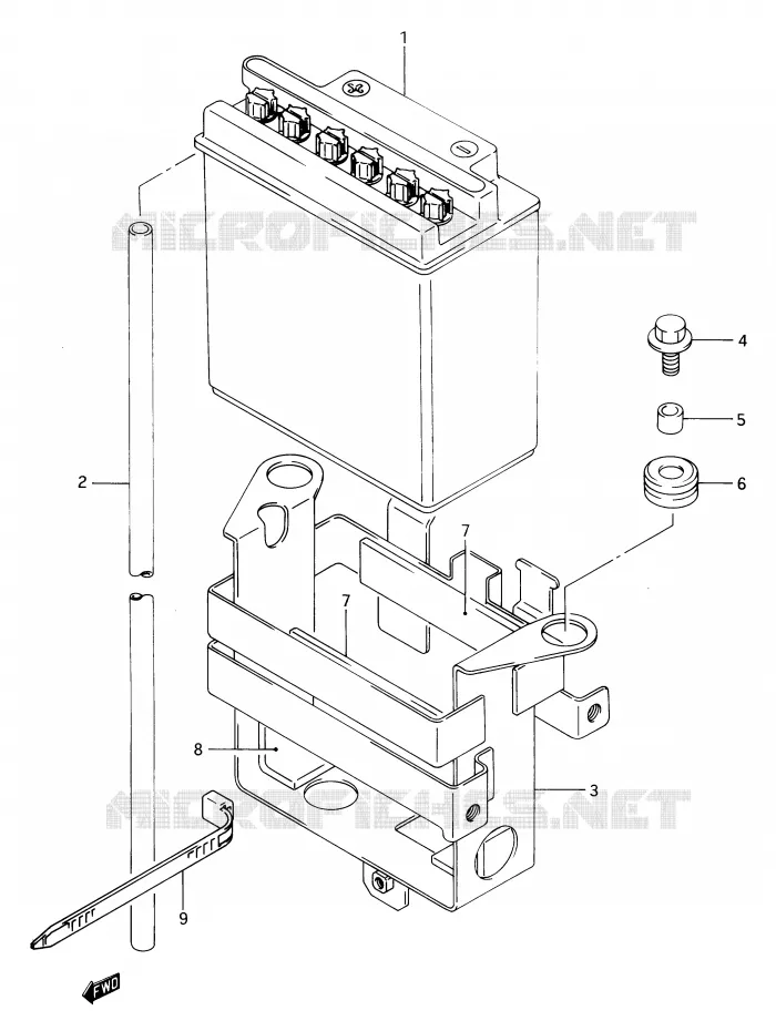 BATTERIE Suzuki MOTO 650 DR 1990  DR650RSL(E2)