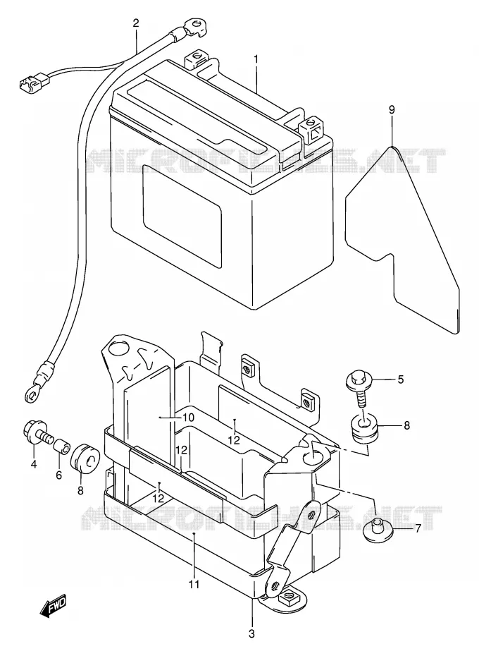 BATTERIE Suzuki MOTO 650 DR 1995  DR650RES(E2)