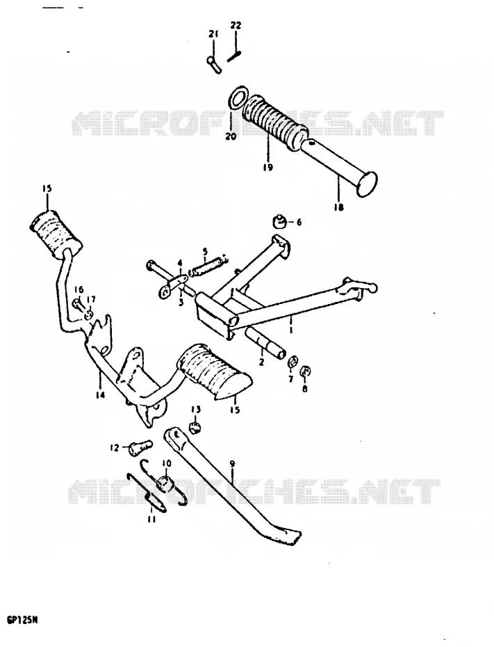 BEQUILLE - REPOSE PIED (E18) Suzuki MOTO 125 GP 1992  GP125N(C/N)