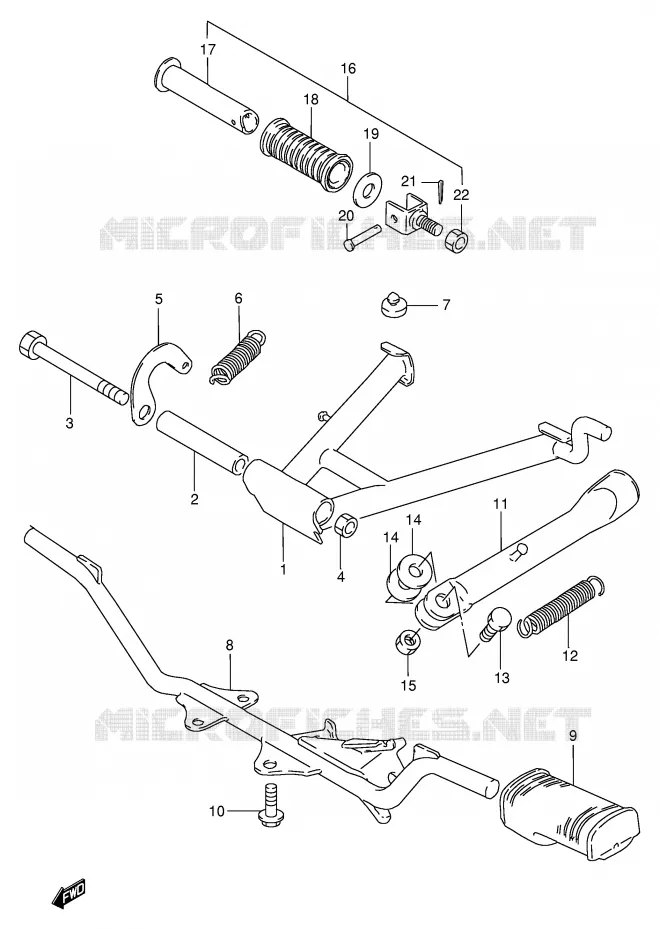 BEQUILLE - REPOSE PIED Suzuki SCOOTER 100 FB 1986  FB100G(E71)