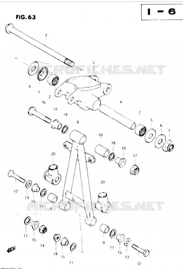 BIELLETTE D'AMORTISSEUR Suzuki MOTO 250 DR 1983  DR250SD(E1)