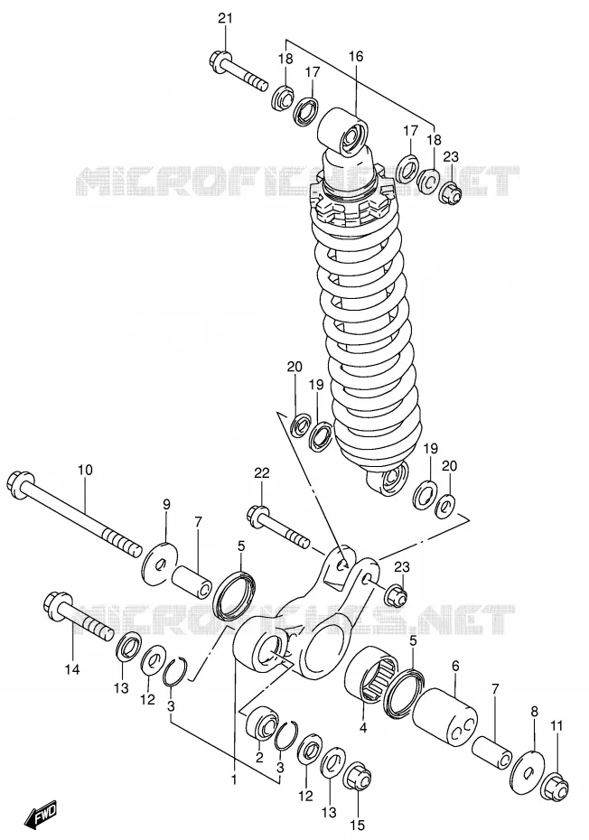 BIELLETTE DE SUSPENSION ARRIERE (MODELE K4/K5) Suzuki MOTO 200 DR 2002  DR200SEK2(E3/E28)