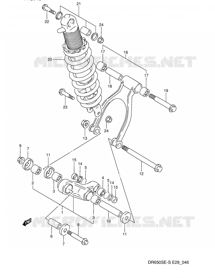 BIELLETTE DE SUSPENSION ARRIERE (MODELE N/P) Suzuki MOTO 650 DR 1995  DR650SES(E28)