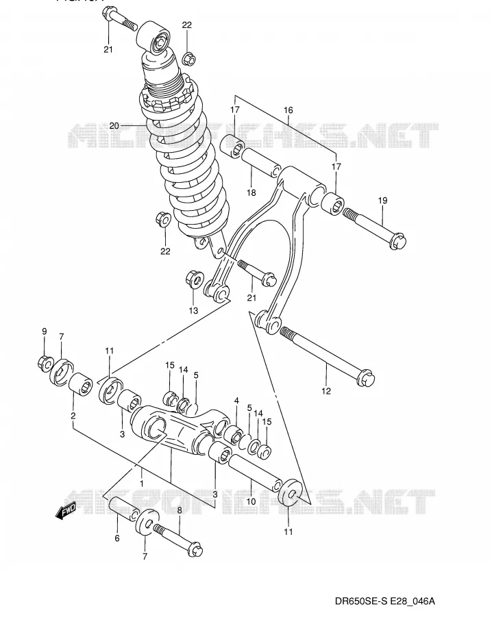 BIELLETTE DE SUSPENSION ARRIERE (MODELE R/S) Suzuki MOTO 650 DR 1993  DR650SP(E28)