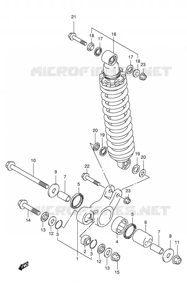 BIELLETTE DE SUSPENSION ARRIERE Suzuki MOTO 125 DR 1998  DR125SEUW(E4)