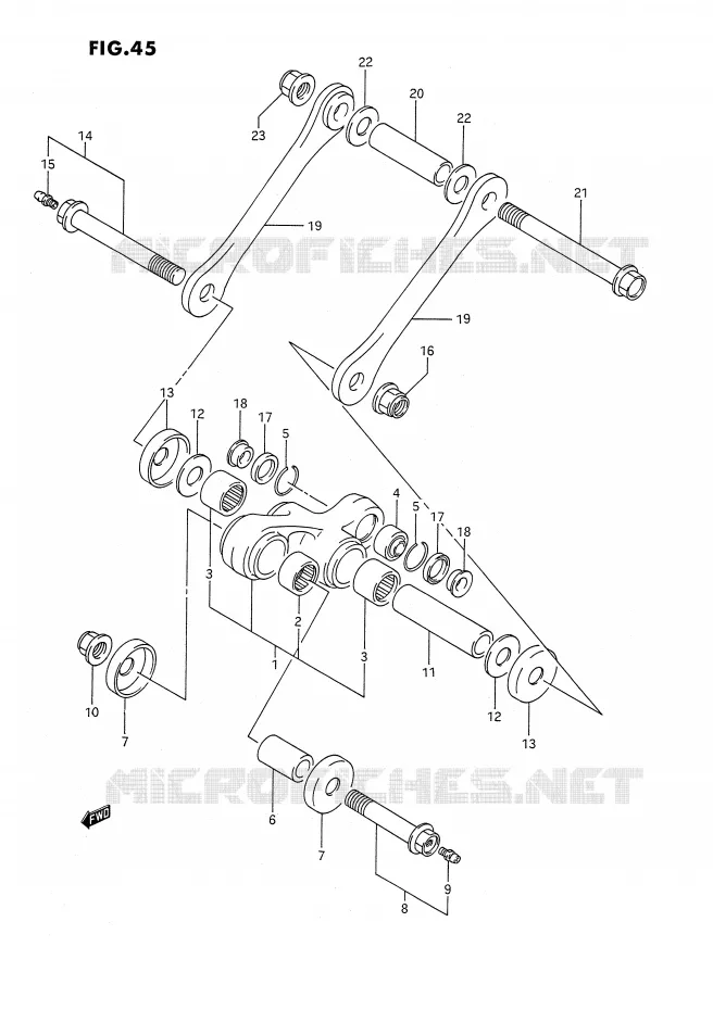BIELLETTE DE SUSPENSION ARRIERE Suzuki MOTO 350 DR 1992  DR350SN(E2)
