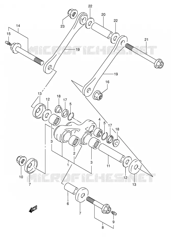 BIELLETTE DE SUSPENSION ARRIERE Suzuki MOTO 350 DR 1993  DR350P(E1)
