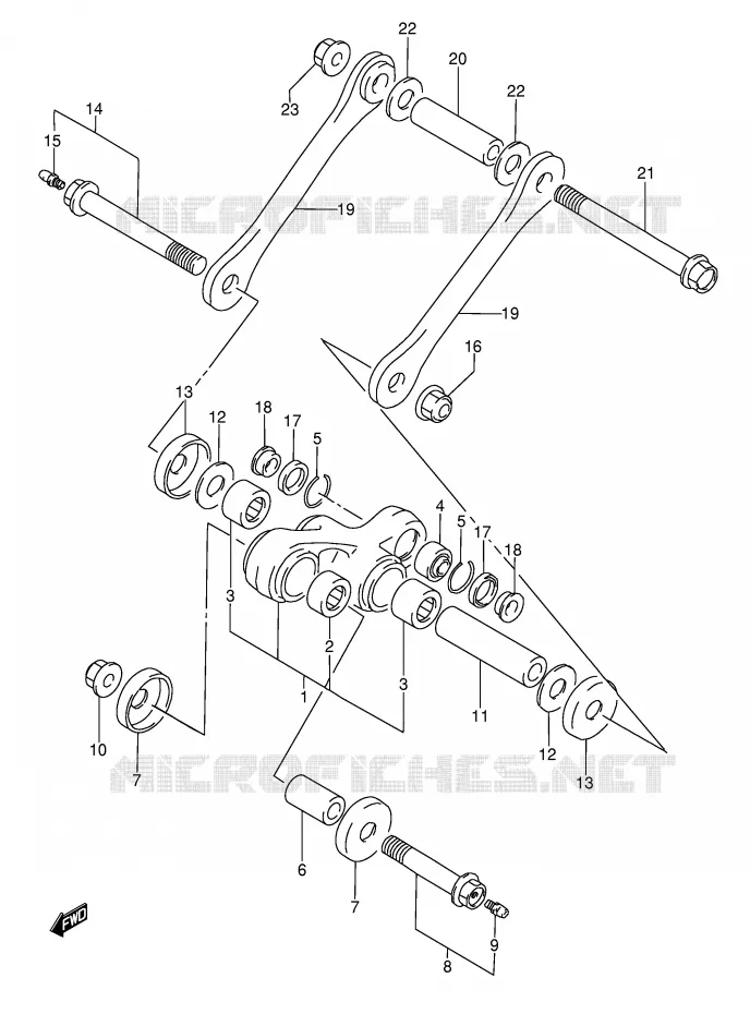 BIELLETTE DE SUSPENSION ARRIERE Suzuki MOTO 350 DR 1994  DR350R(E3)