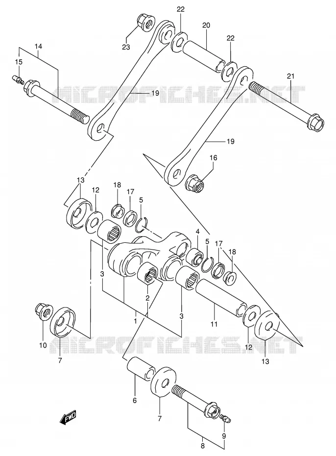 BIELLETTE DE SUSPENSION ARRIERE Suzuki MOTO 350 DR 1997  DR350V(E1)