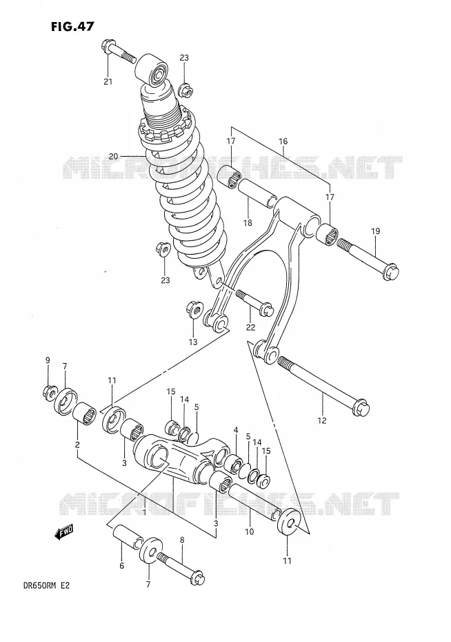 BIELLETTE DE SUSPENSION ARRIERE Suzuki MOTO 650 DR 1990  DR650RL(E2)