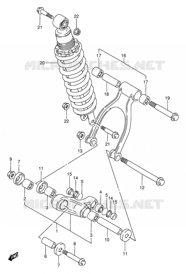 BIELLETTE DE SUSPENSION ARRIERE Suzuki MOTO 650 DR 1995  DR650RES(E2)