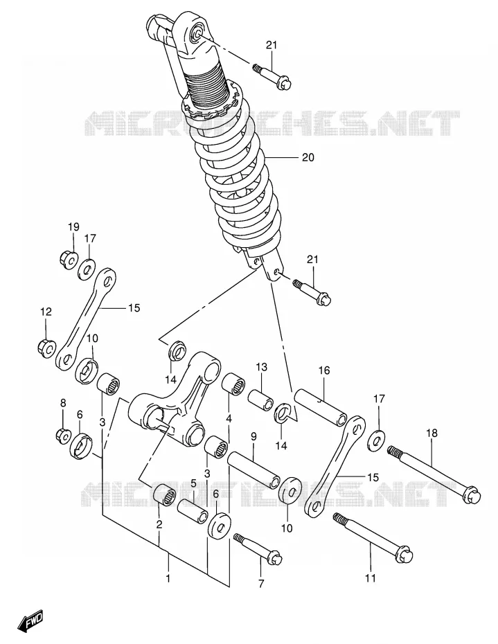 BIELLETTE DE SUSPENSION ARRIERE Suzuki MOTO 650 DR 1996  DR650SET(E4)