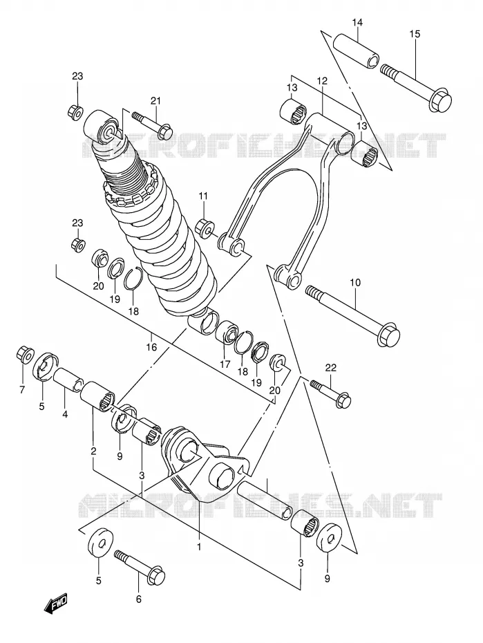BIELLETTE DE SUSPENSION ARRIERE Suzuki MOTO 800 DR 1993  DR800SP(E4)