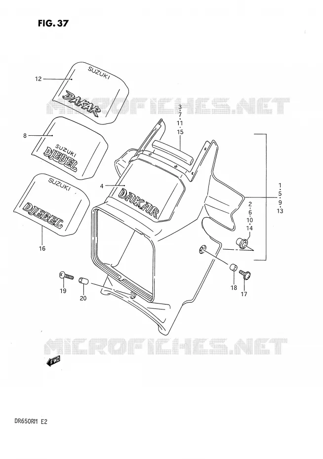 BOL DE PHARE Suzuki MOTO 650 DR 1990  DR650RUL(E2)