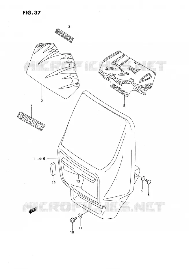 BOL DE PHARE Suzuki MOTO 650 DR 1993  DR650RUP(E4)
