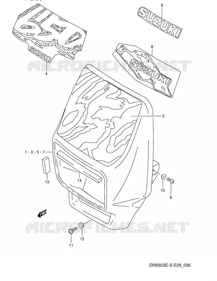 BOL DE PHARE Suzuki MOTO 650 DR 1994  DR650SER(E28)