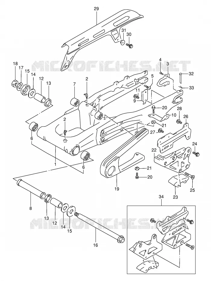 BRAS OSCILLANT ARRIERE Suzuki MOTO 350 DR 1995  DR350SES(E2)