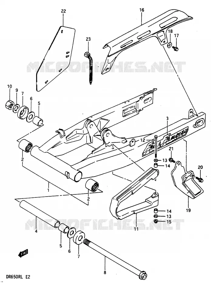 BRAS OSCILLANT ARRIERE Suzuki MOTO 650 DR 1990  DR650RL(L)