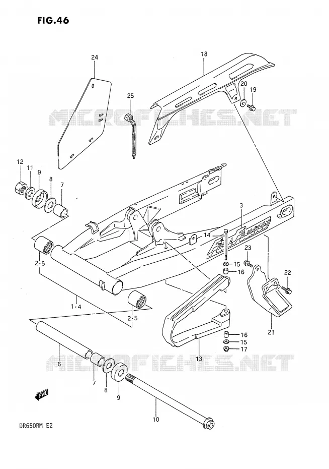 BRAS OSCILLANT ARRIERE Suzuki MOTO 650 DR 1991  DR650RM(E2)