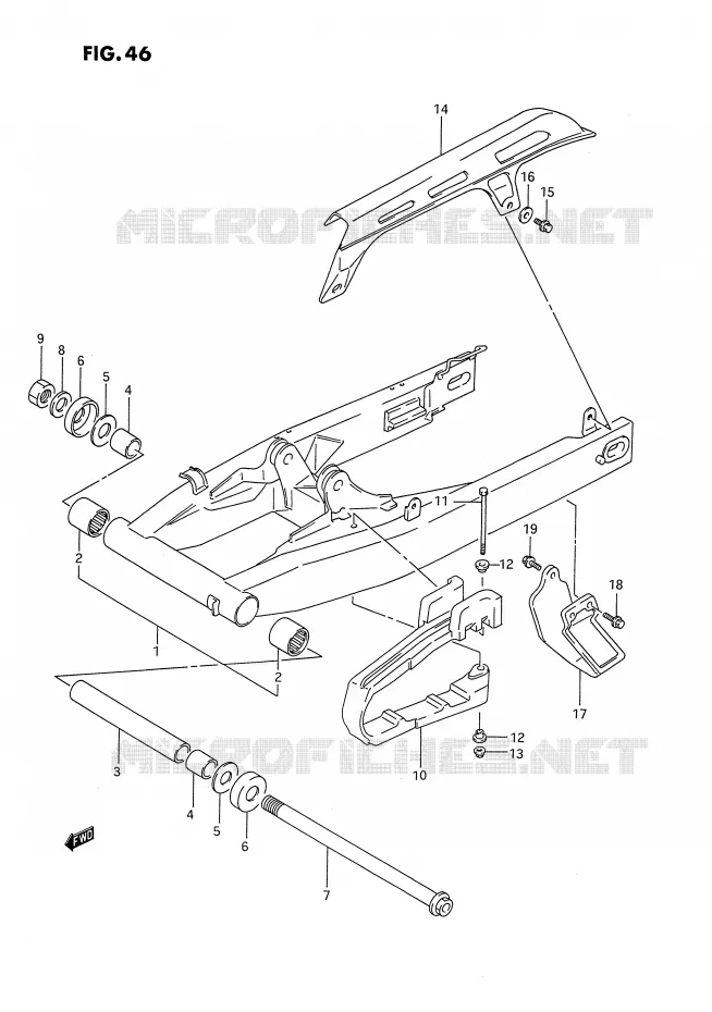BRAS OSCILLANT ARRIERE Suzuki MOTO 650 DR 1994  DR650RUR(E4)