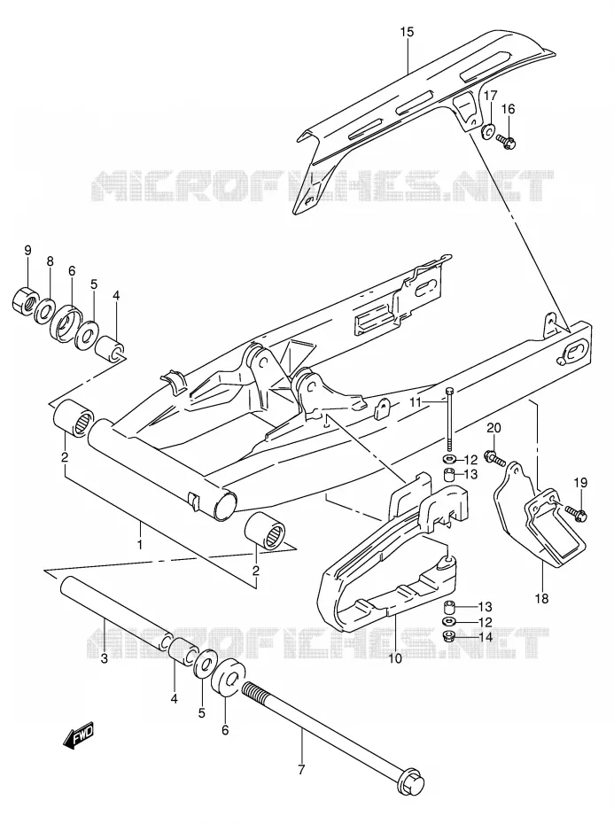 BRAS OSCILLANT ARRIERE Suzuki MOTO 650 DR 1996  DR650RSEUT(E4)