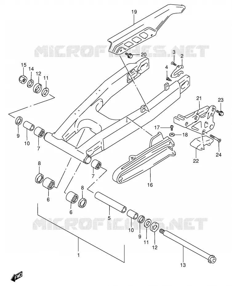 BRAS OSCILLANT ARRIERE Suzuki MOTO 650 DR 1996  DR650SEUT(E4)