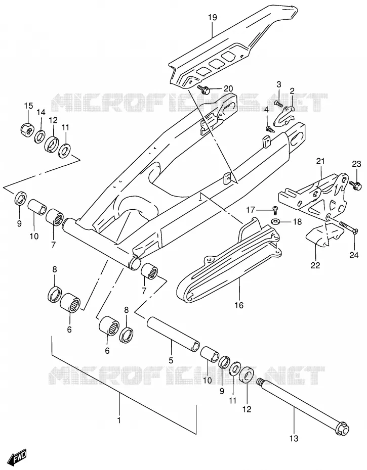 BRAS OSCILLANT ARRIERE Suzuki MOTO 650 DR 2003  DR650SEK3(E4)