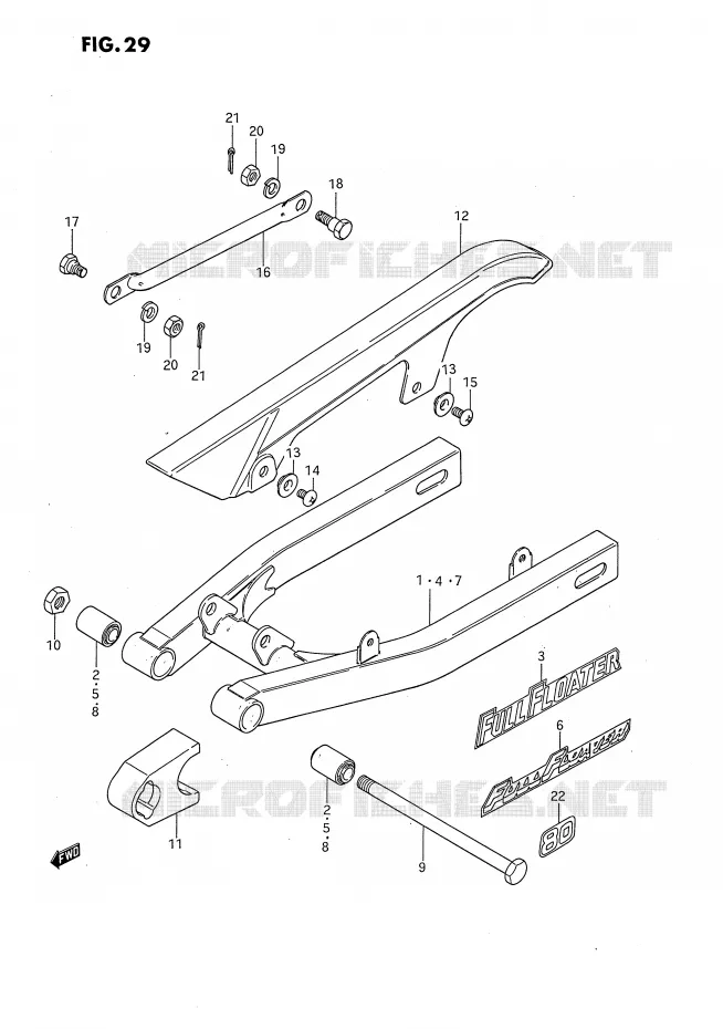 BRAS OSCILLANT ARRIERE Suzuki MOTO 80 DS 1995  DS80S(E3)
