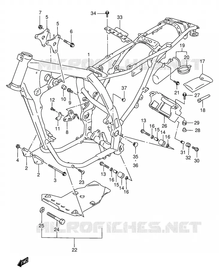 CADRE (MODELE K1) Suzuki MOTO 650 DR 2003  DR650SEK3(E4)