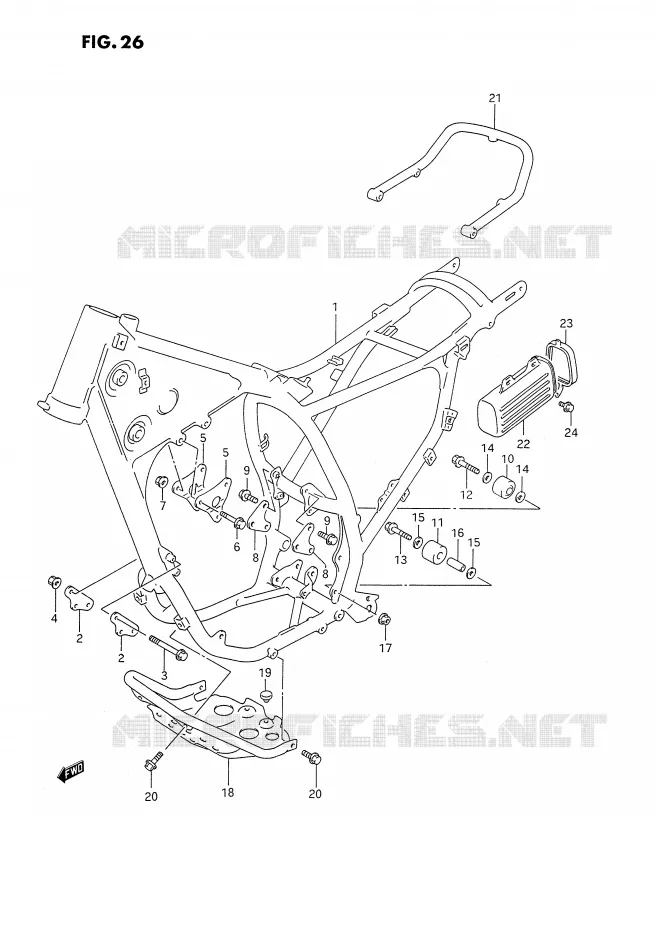 CADRE (MODELE L) Suzuki MOTO 350 DR 1994  DR350SHR(E2)