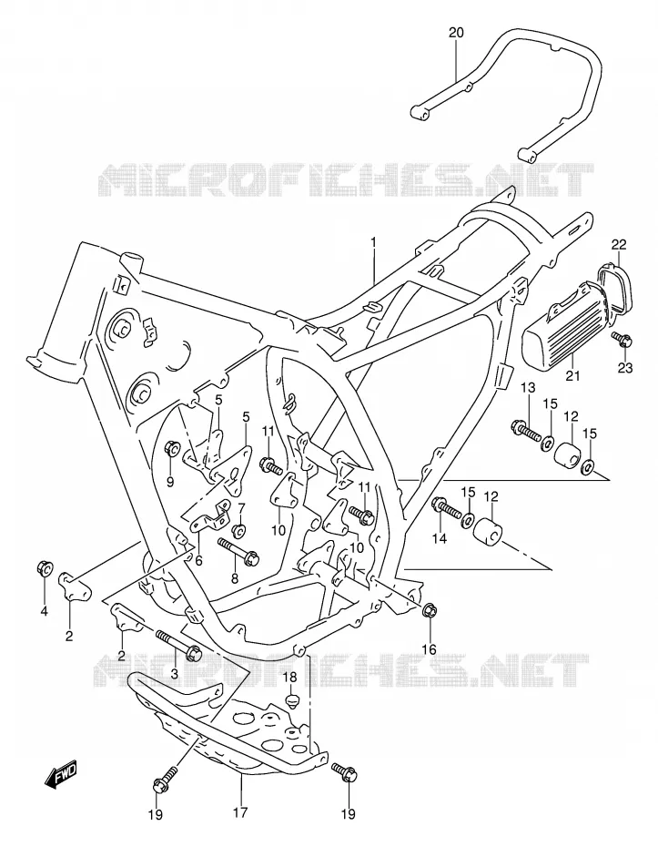CADRE (MODELE M/N/P/R) Suzuki MOTO 250 DR 1992  DR250SN(E24)