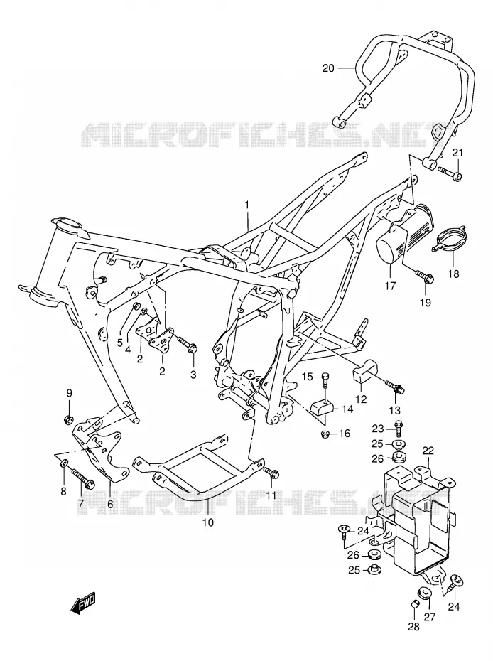 CADRE (MODELE R/S/T) Suzuki MOTO 125 DR 1998  DR125SEW(E4)