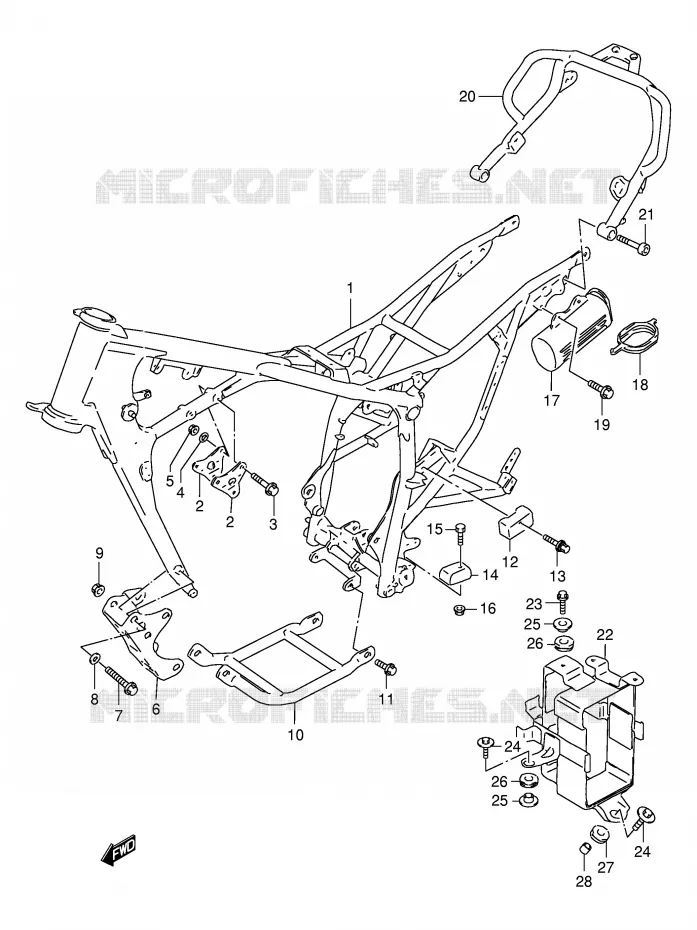 CADRE (MODELE V/W) Suzuki MOTO 125 DR 2000  DR125SEY(E4)