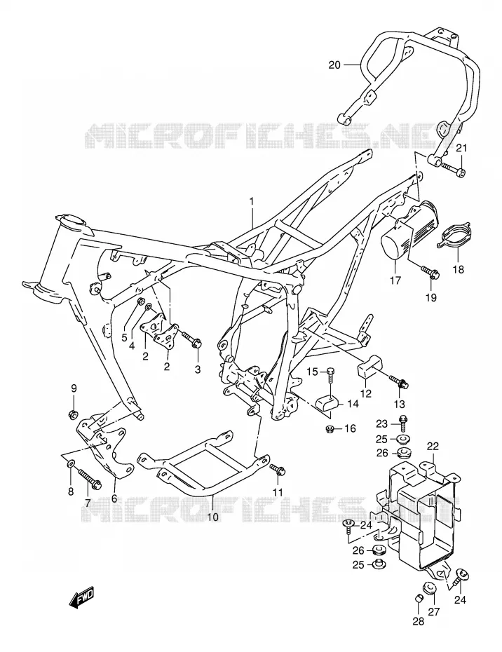 CADRE (MODELE X/Y) Suzuki MOTO 125 DR 2000  DR125SEY(E4)