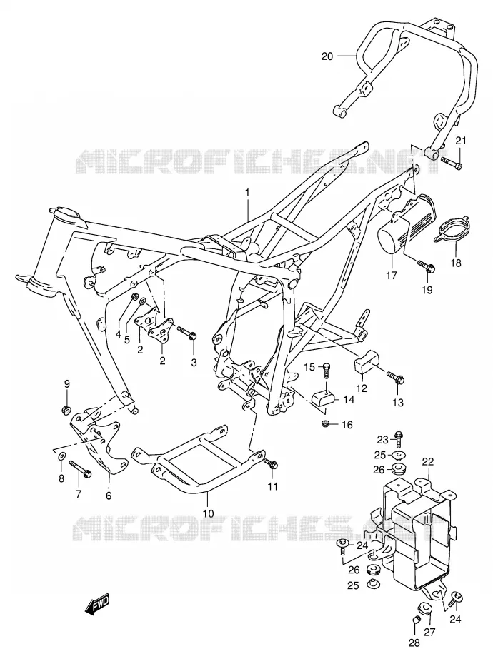 CADRE Suzuki MOTO 200 DR 1996  DR200SET(E24)