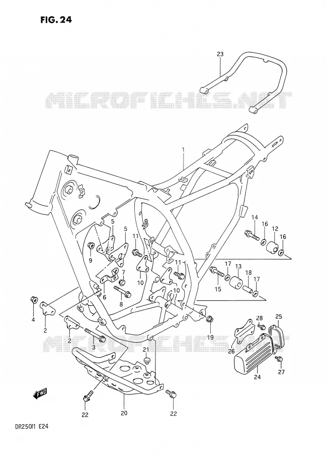 CADRE Suzuki MOTO 250 DR 1991  DR250M(E24)