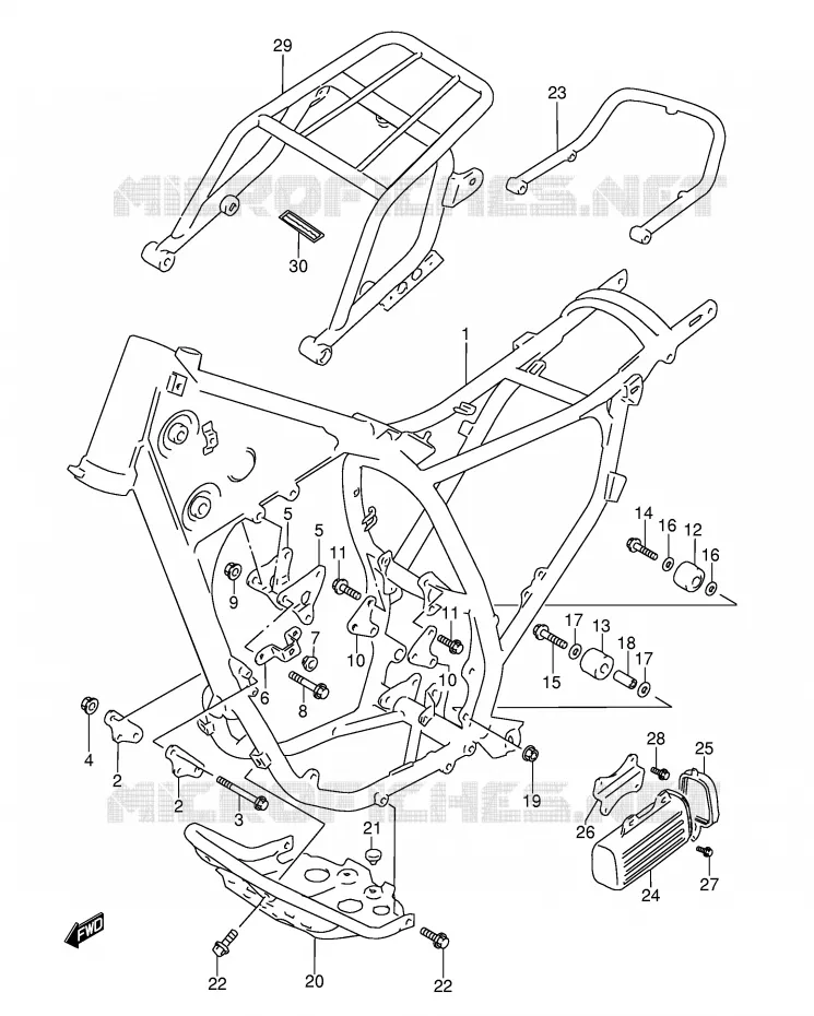 CADRE Suzuki MOTO 350 DR 1991  DR350M(E3)