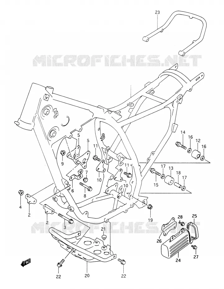 CADRE Suzuki MOTO 350 DR 1994  DR350R(E28)