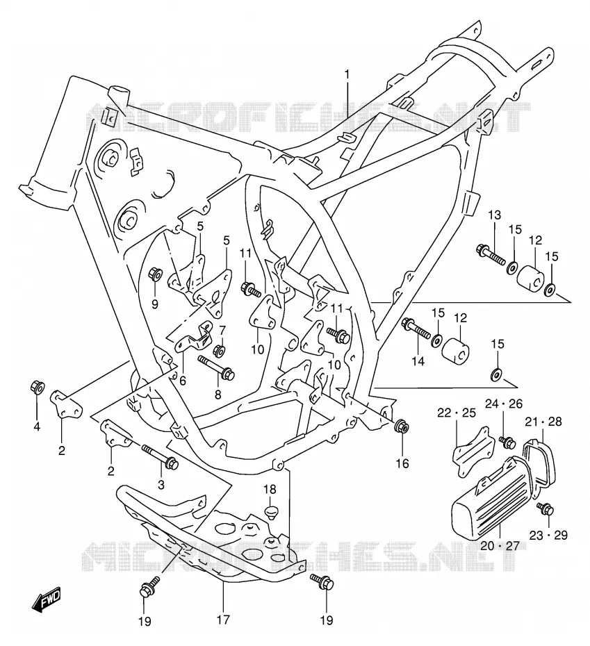 CADRE Suzuki MOTO 350 DR 1997  DR350V(E1)