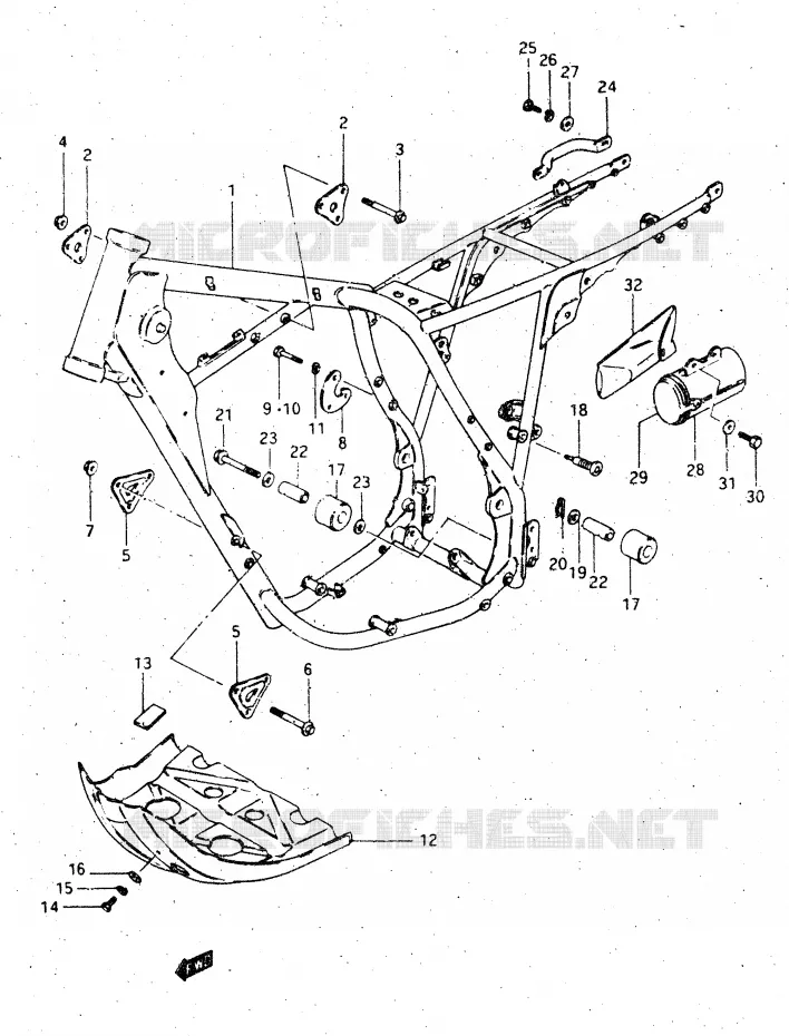 CADRE Suzuki MOTO 500 DR 1984  DR500SE(E1)