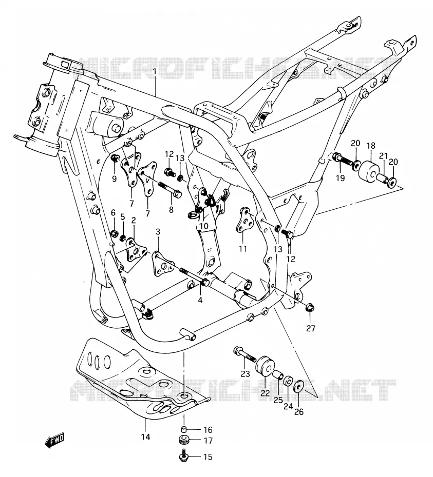 CADRE Suzuki MOTO 650 DR 1990  DR650RSL(E2)
