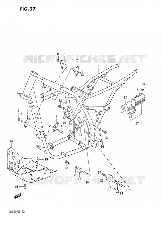 CADRE Suzuki MOTO 650 DR 1991  DR650RM(E2)